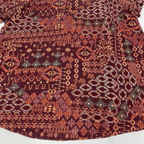 NEW Coldwater Creek Southwestern Aztec Short Sleeve Henley Top Women’s Large - Picture 7 of 10